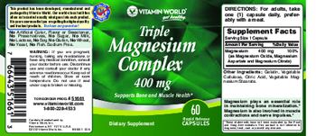 Vitamin World Triple Magnesium Complex 400 mg - supplement