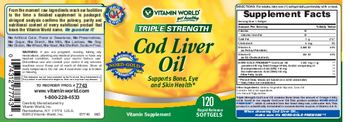 Vitamin World Triple Strength Cod Liver Oil - vitamin supplement