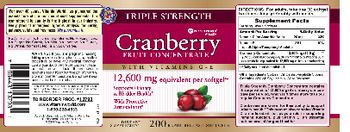 Vitamin World Triple Strength Cranberry - supplement