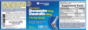 Vitamin World Triple Strength Glucosamine 750mg Chondroitin 600mg - supplement