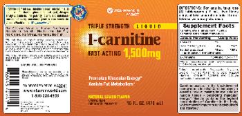 Vitamin World Triple Strength L-Carnitine Liquid 1,500 mg Natural Lemon Flavor - 