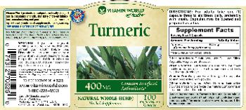 Vitamin World Turmeric 400 mg - herbal supplement