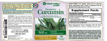 Vitamin World Turmeric Curcumin 500 mg - herbal supplement