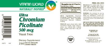 Vitamin World Ultra Chromium Picolinate 500 mcg - supplement