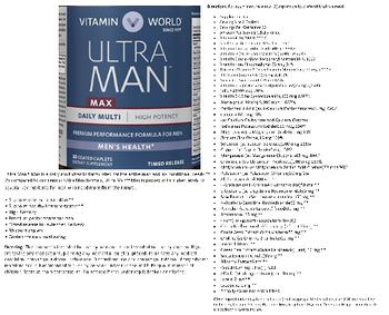 Vitamin World Ultra Man Max Daily Multi - supplement