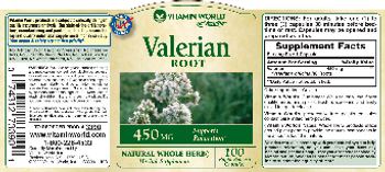 Vitamin World Valerian Root 450 mg - herbal supplement