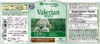 Vitamin World Valerian Root - concentrated extract herbal supplement
