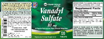 Vitamin World Vanadyl Sulfate 10 mg - supplement