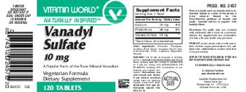 Vitamin World Vanadyl Sulfate 10 mg - supplement