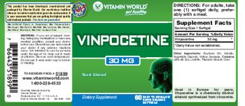 Vitamin World Vinpocetine 30 mg - supplement