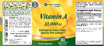 Vitamin World Vitamin A 10,000 IU - vitamin supplement