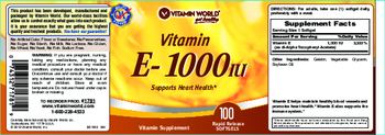 Vitamin World Vitamin E-1000 IU - vitamin supplement