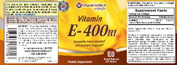 Vitamin World Vitamin E-400 IU - vitamin supplement