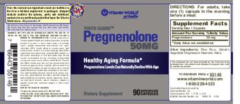 Vitamin World Youth Guard Pregnenolone 50 mg - supplement