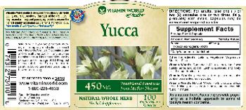 Vitamin World Yucca - natural whole herb