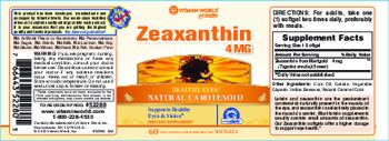 Vitamin World Zeaxanthin 4 mg - supplement