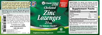 Vitamin World Zinc Lozenges 23 mg - 