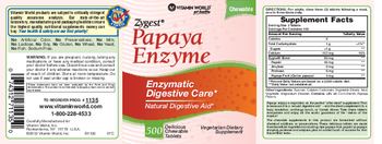Vitamin World Zygest Papaya Enzyme - vegetarian supplement