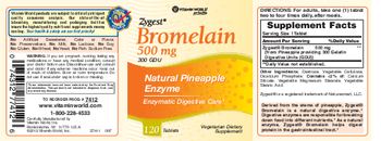 Vitamin World Zygest Pineapple Bromelain 500 mg - vegetarian supplement