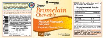 Vitamin World Zygest Pineapple Bromelain Chewable - vegetarian supplement