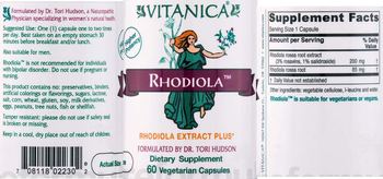 Vitanica Rhodiola - supplement