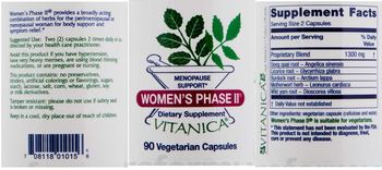 Vitanica Women's Phase II - supplement