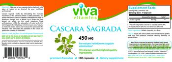 Viva Vitamins Cascara Sagrada 450 mg - supplement