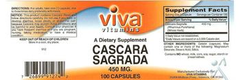 Viva Vitamins Cascara Sagrada 450 mg - supplement