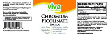 Viva Vitamins Chromium Picolinate 200 mcg - supplement