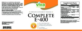 Viva Vitamins Complete E-400 - supplement