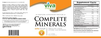 Viva Vitamins Complete Minerals Extra Strength - supplement