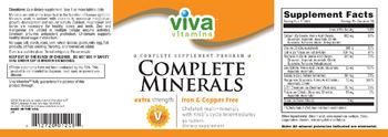 Viva Vitamins Complete Minerals Extra Strength Iron & Copper Free - supplement