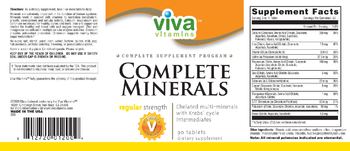 Viva Vitamins Complete Minerals Regular Strength - supplement