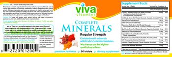 Viva Vitamins Complete Minerals Regular Strength - supplement