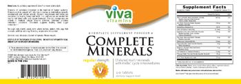 Viva Vitamins Complete Minerals Regular Strength - supplement