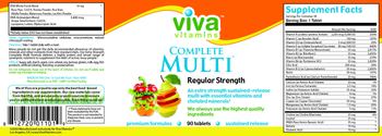 Viva Vitamins Complete Multi Regular Strength - supplement