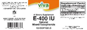 Viva Vitamins E-400 IU - supplement