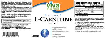 Viva Vitamins L-Carnitine 500 mg - supplement