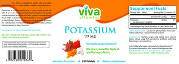 Viva Vitamins Potassium 99 mg - supplement
