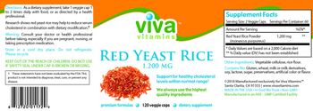 Viva Vitamins Red Yeast Rice 1,200 mg - supplement