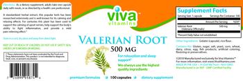 Viva Vitamins Valerian Root 500 mg - supplement