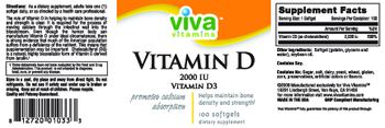 Viva Vitamins Vitamin D 2000 IU - supplement