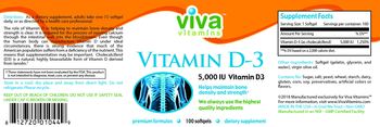 Viva Vitamins Vitamin D-3 5,000 IU - supplement