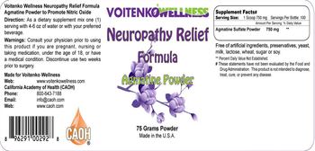 Voitenko Wellness Neuropathy Relief Formula Agmatine Powder - supplement