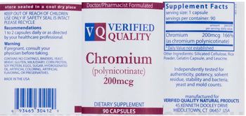 VQ Verified Quality Chromium (Polynicotinate) 200 mcg - supplement