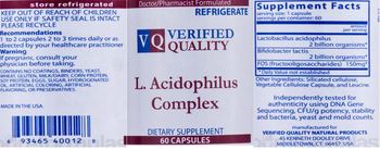 VQ Verified Quality L. Acidophilus Complex - supplement