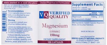 VQ Verified Quality Magnesium (Citrate) 150 mg - supplement