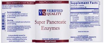VQ Verified Quality Super Pancreatic Enzymes - supplement