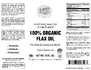 VSN Vital Strength Nutrition 100% Organic Flax Oil - supplement