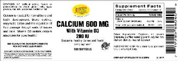 VSN Vital Strength Nutrition Calcium 600 mg With Vitamin D3 200 IU - supplement